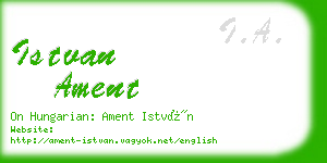 istvan ament business card